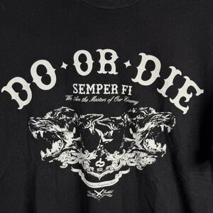 DO OR DIE Semper Fi Graphic T Shirt Black Mens LG Middleweight